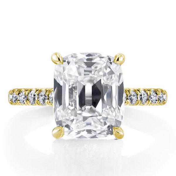 

Classic Golden Cushion Cut Engagement Ring, White