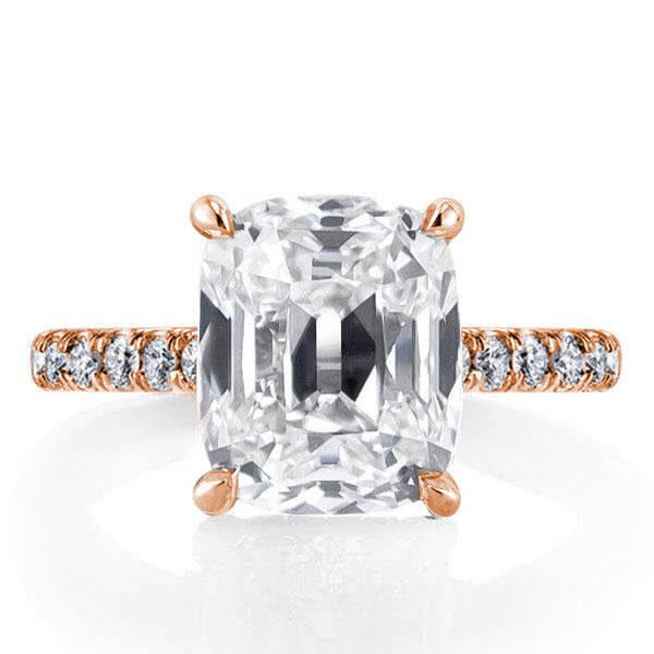 

Classic Rose Gold Cushion Cut Engagement Ring, White
