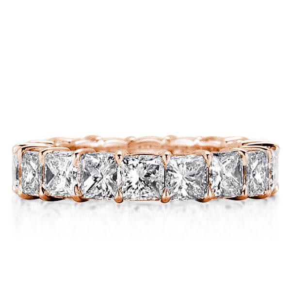 

Classic Eternity Rose Gold Princess Wedding Band, White