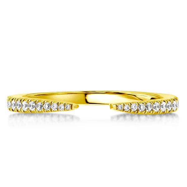 

Golden Round Open Wedding Band, White