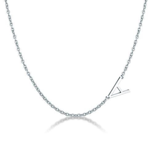 

Personalized Alphabet Letter Initial Necklace, White