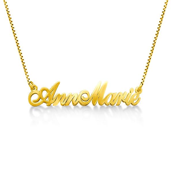 

Classic 14k Gold Plating Name Necklace, White