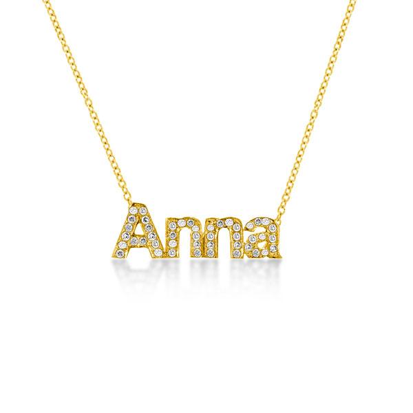 

Classic 14k Gold Plating Name Necklace, White