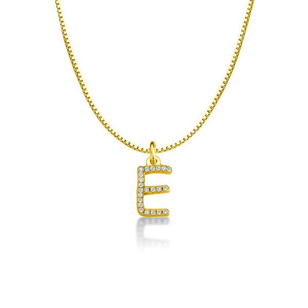 

14k Gold Plating Initial Necklace, White