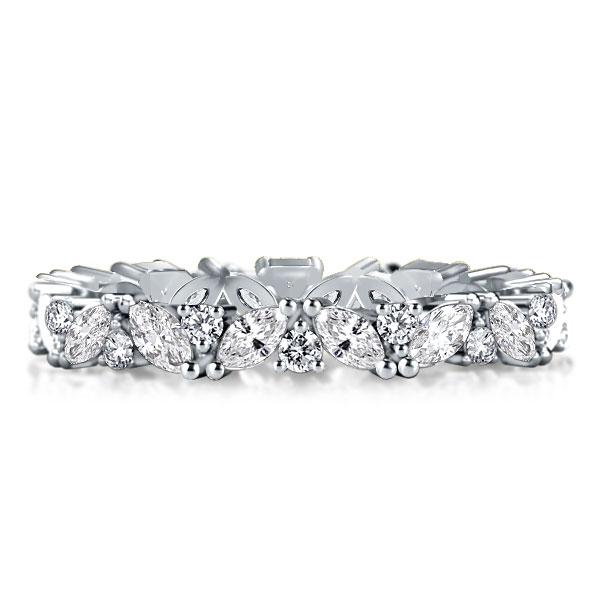 

Speical Design Marquise & Round Wedding Band, White