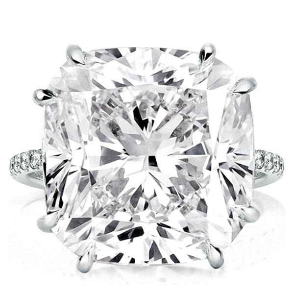 

Double Prong Cushion Cut Engagement Ring, White