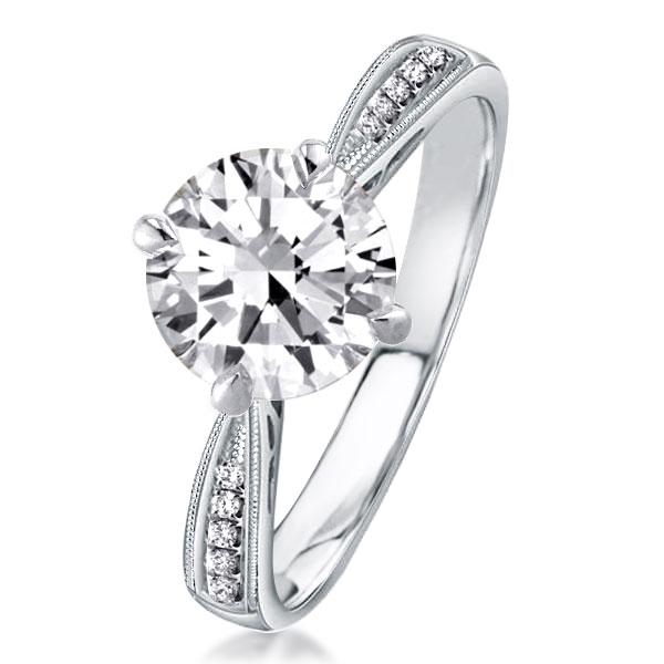 

Italo Milgrain Cathedral Created White Sapphire Engagement Ring