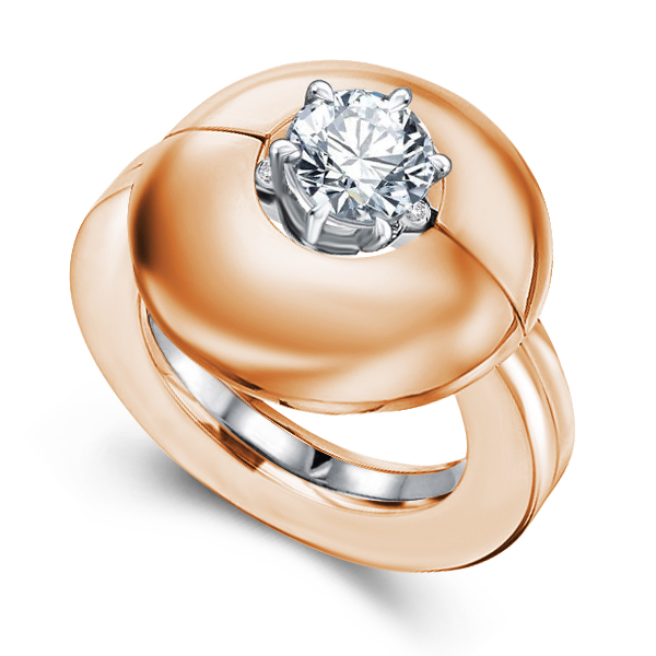 

Rose Gold Round Cut Solitaire Wedding Set, White