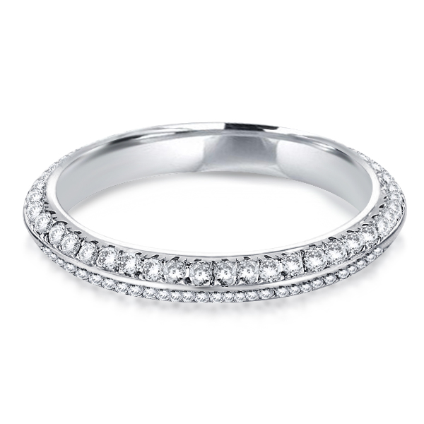

Double Row Eternity Wedding Band, White