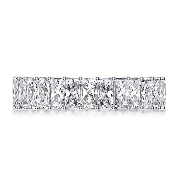 

White Eternity Radiant Cut Wedding Band