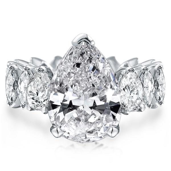

Classic Eternity Peg Head Pear & Marquise Cut Engagement Ring, White