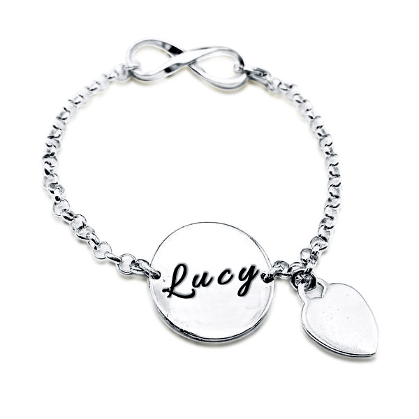 

Personalized Infinity Name Bracelet, White