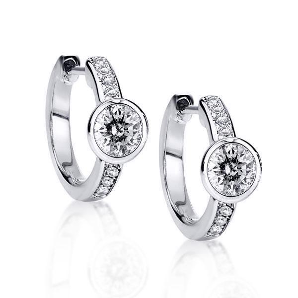 

Classic Round Cut Hoop Fashion Jewellery Earrings, White