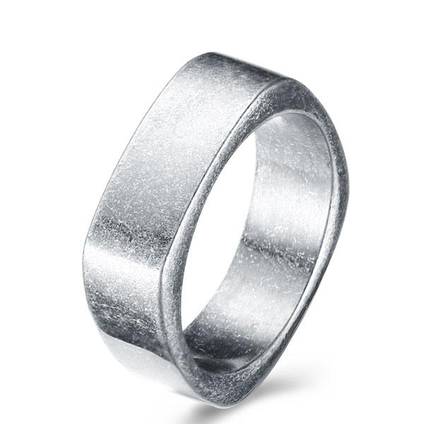 

Vintage Simple Stainless Steel Unique Men's Wedding Band, White