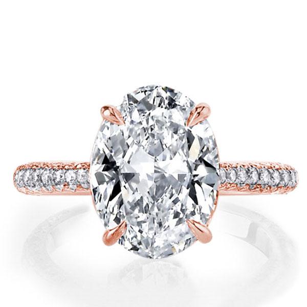 

Italo Rose Gold Oval Created White Sapphire Engagement Ring