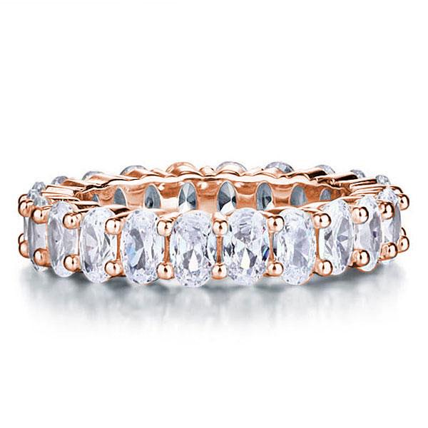 

Italo Rose Gold Oval Eternity Created White Sapphire Wedding Band