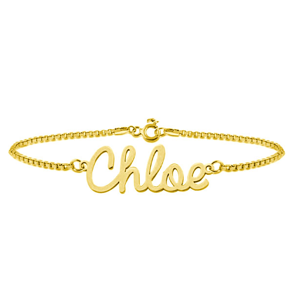 Personalized Name Bracelet In Golden, White
