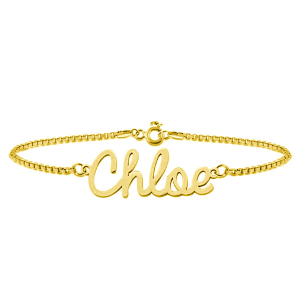 

Personalized Name Bracelet In Golden, White