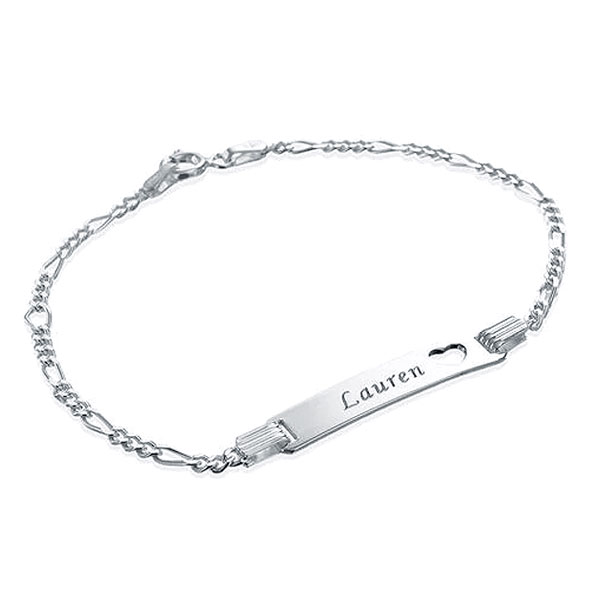 

Personalized Name Bracelet In Silver, White