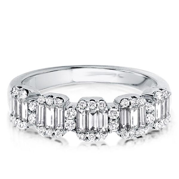 

Eternity Baguette & Round Cut Wedding Band, White