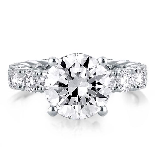 

Classic Eternity Prong Round Cut Simple Engagement Ring, White