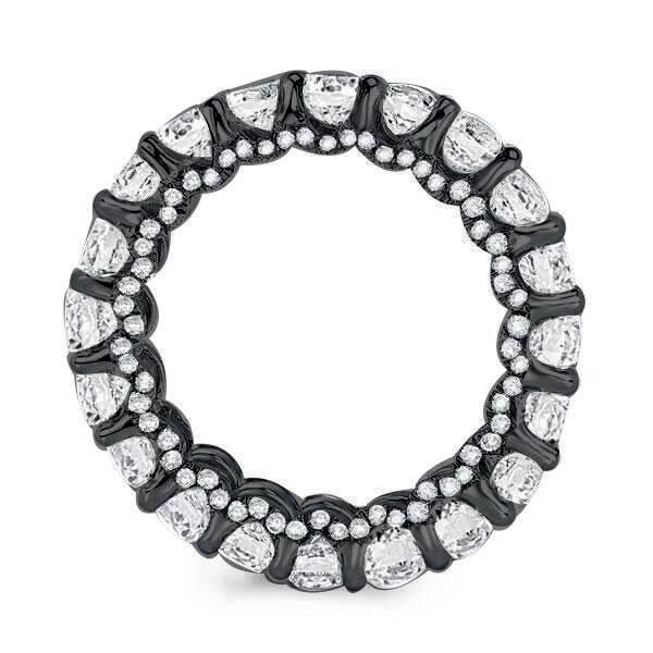 

Classic Eternity Round Cut Black Wedding Band For Women, White