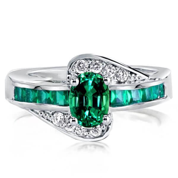 

Italo Oval Cut Emerald Engagement Ring Unique Engagement Ring Affordable, White