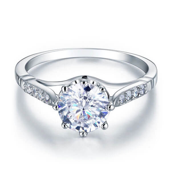 

Italo Floral Heart Design Created White Sapphire Engagement Ring