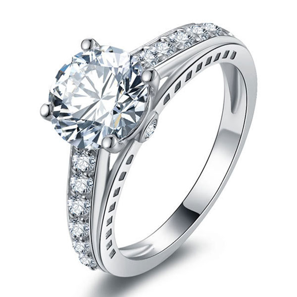 

Italo Cathedral Created White Sapphire Engagement Ring