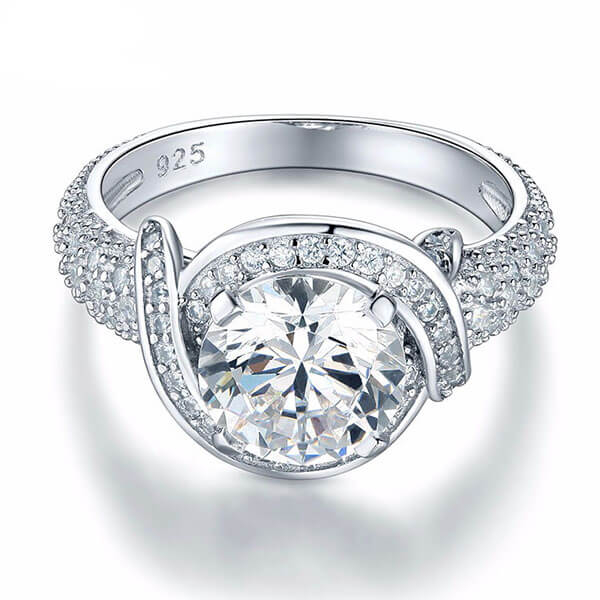 

Italo Halo Knot Design Created White Sapphire Engagement Ring