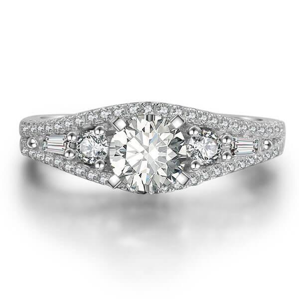 

Italo Five Stone Created White Sapphire Engagement Ring
