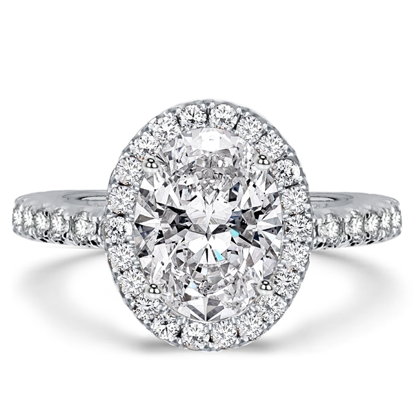 

Italo Halo Oval Created White Sapphire Engagement Ring