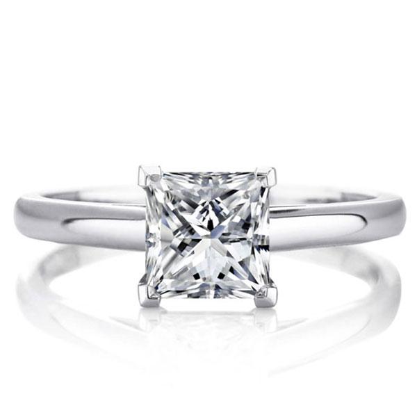 

Italo Princess Cut Solitaire Engagement Ring Affordable, White