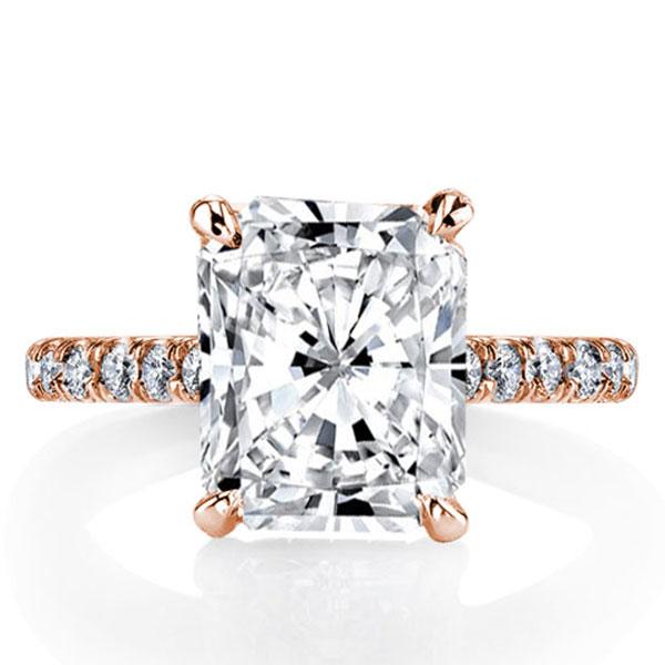 

Rose Gold Radiant Solitaire Engagement Ring, White