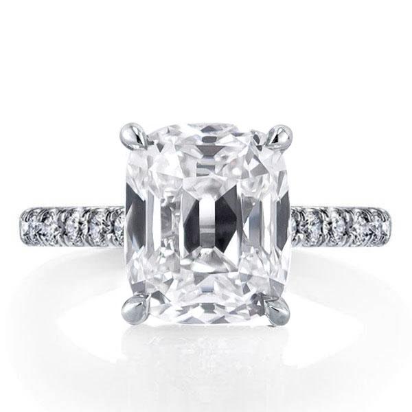 

Halo Cushion Cut Hidden Engagement Ring, White