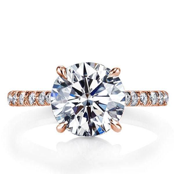 

Rose Gold Classic Half Eterntiy Engagement Ring, White