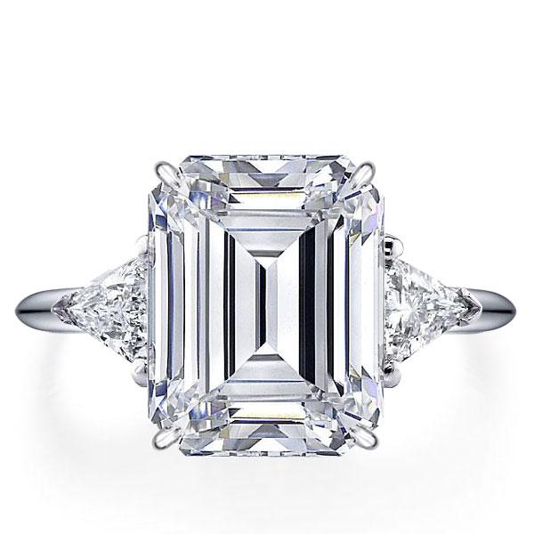 

Italo Emerald Cut Engagement Ring 3 Stone Ring Promise Ring, White
