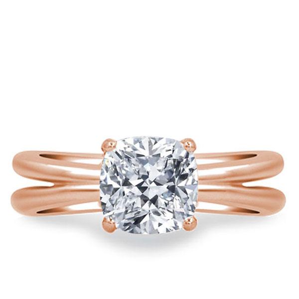 

Rose Gold Split Shank Engagement Ring, White