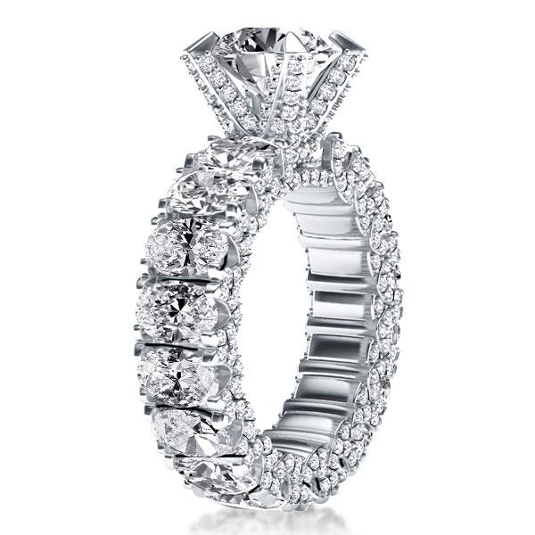 

Italo Unique Engagement Ring Silver Ring Eternity Ring, White