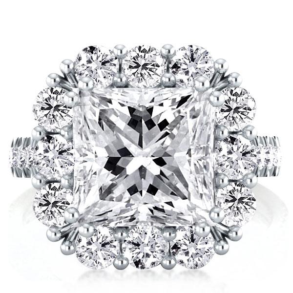 

Italo Halo Double Prong Created White Sapphire Engagement Ring