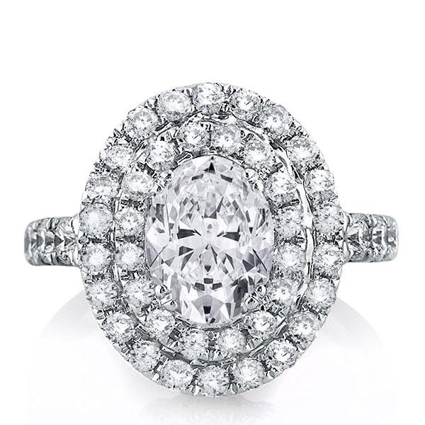 

Italo Double Halo Created White Sapphire Engagement Ring