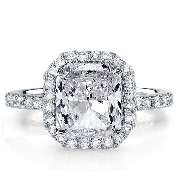 

Italo Halo Princess Created White Sapphire Engagement Ring