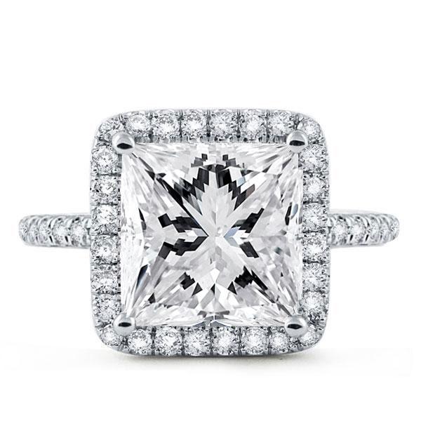 

Italo Halo Created White Sapphire Engagement Ring