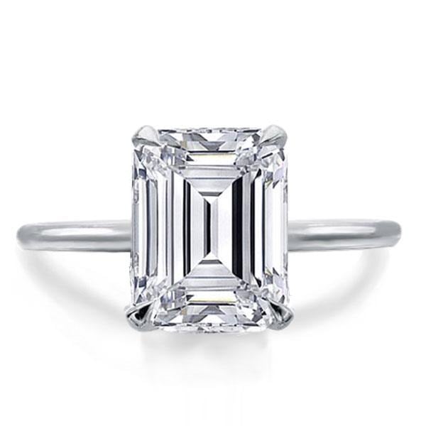 

Italo Emerald Cut Engagement Ring Solitaire Ring Affrodable, White
