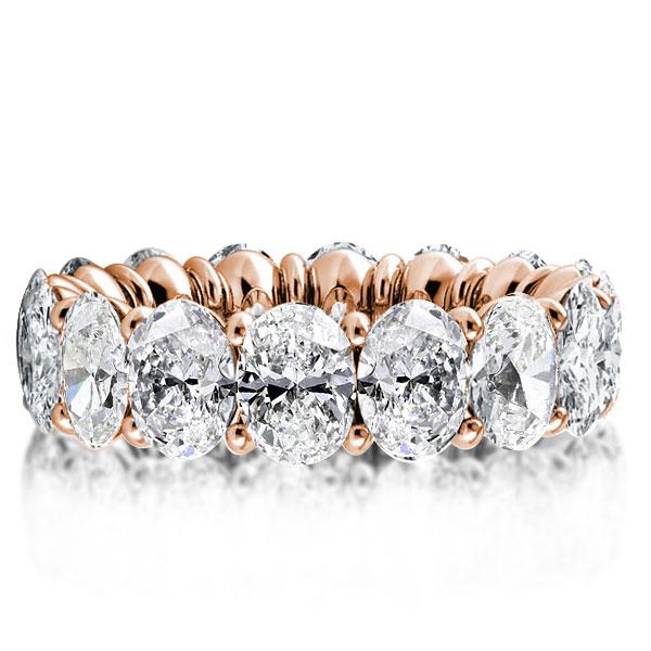 

Rose Gold Oval Eternity Wedding Band, White