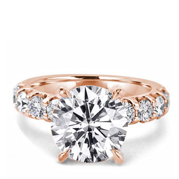 

Italo Rose Gold Classic Round Engagement Ring, White