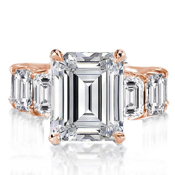 

Rose Gold Emerald Eternity Engagement Ring, White