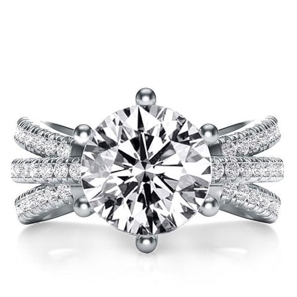 

Italo Three Row Created White Sapphire Engagement Ring