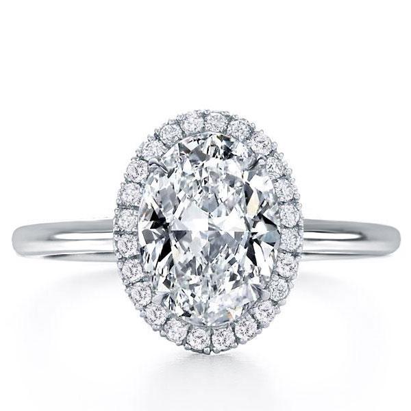 Italo Halo Oval Created White Sapphire Engagement Ring от Italojewerly WW