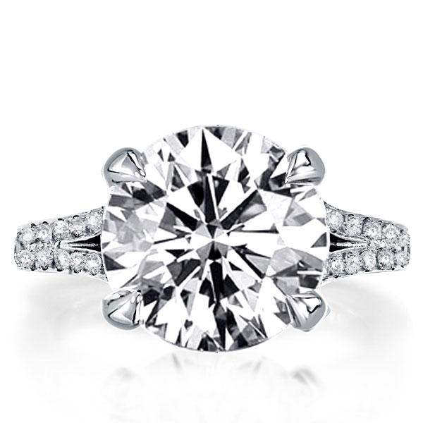 

Italo Split Shank Round Created White Sapphire Engagement Ring